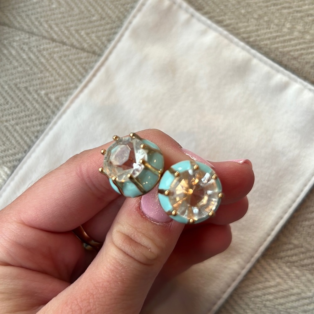 Anthropologie Aqua Gem Earrings